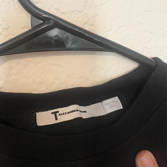 Alexander Wang Black Gathered Short Sleeve Top - Picture 2 of 2